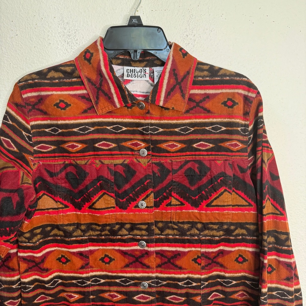 Chico’s Southwestern Print Corduroy Shirt Small - Picture 3 of 8